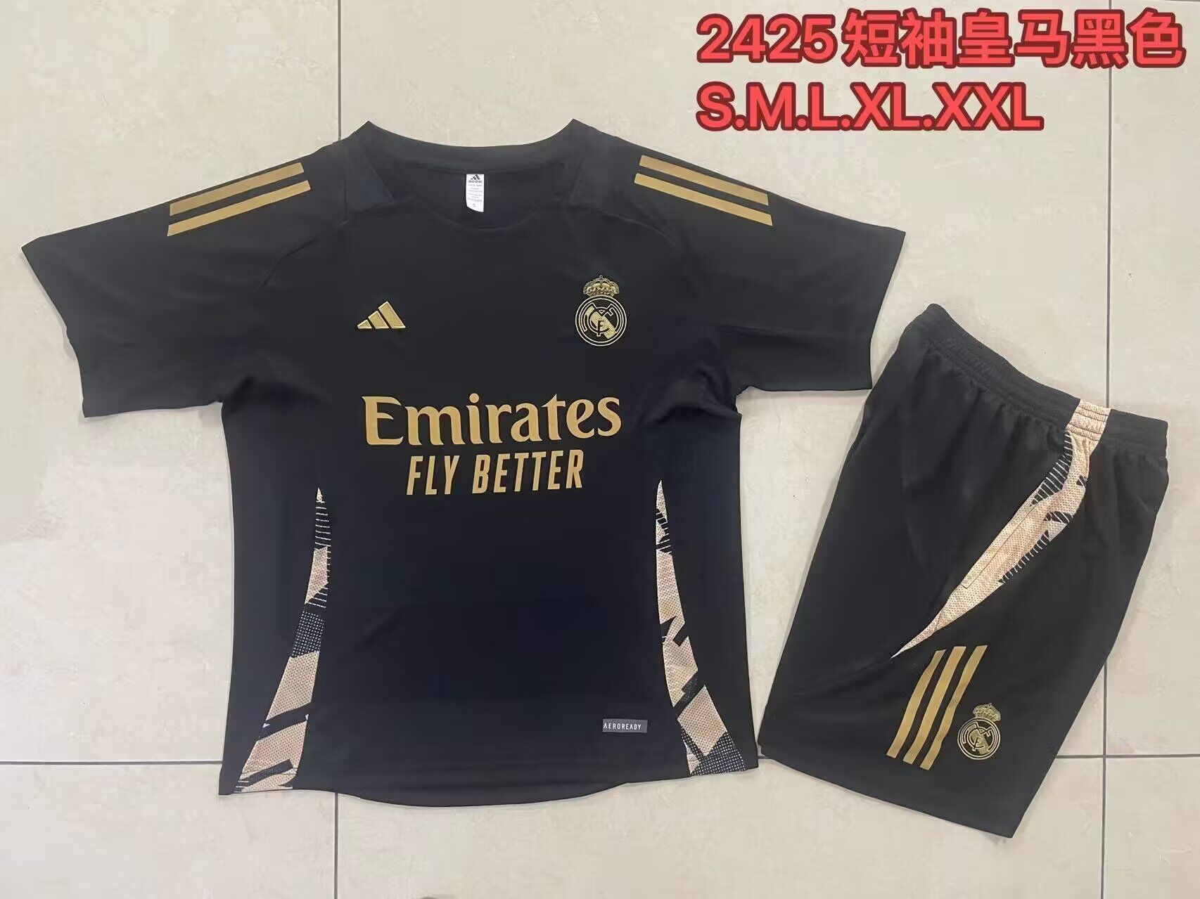 AAA Quality Real Madrid 24/25 Black/Golden Training Kit